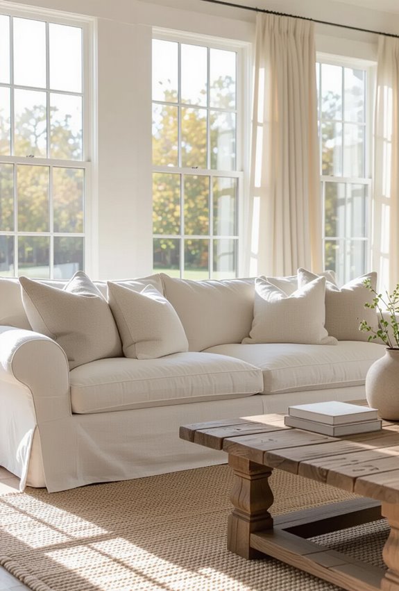 removable slipcovers for cozy farmhouse