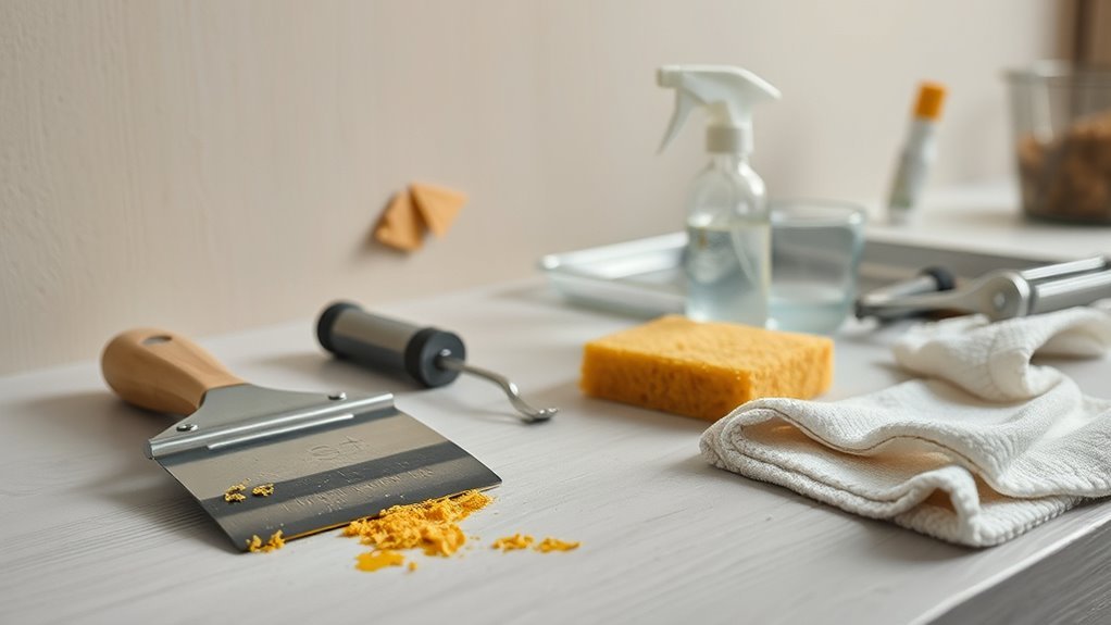 remove adhesive residue thoroughly