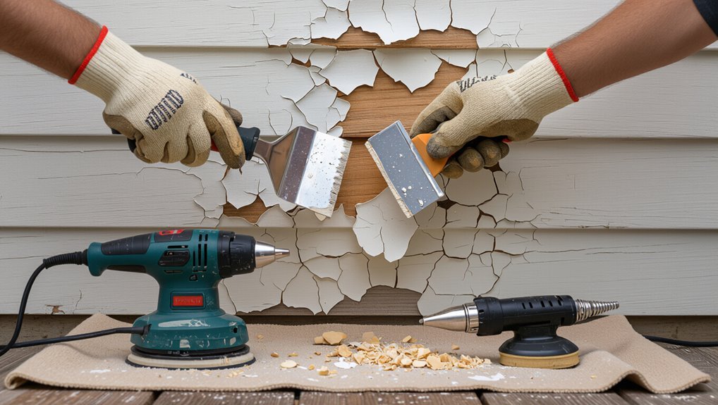 remove loose paint carefully