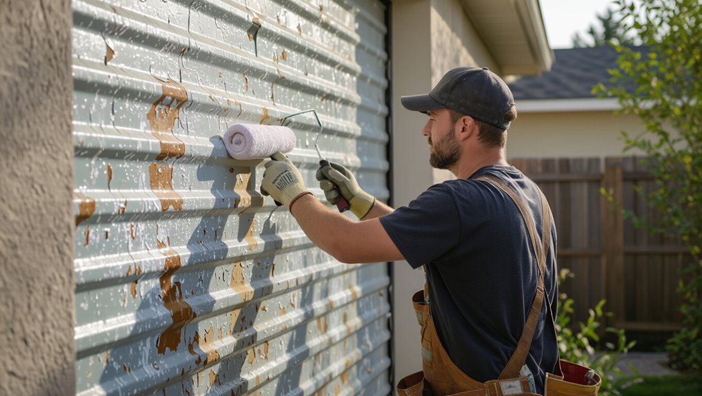 repaint peeling metal garage