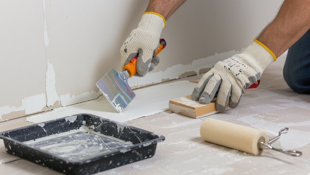 repair peeling drywall paint