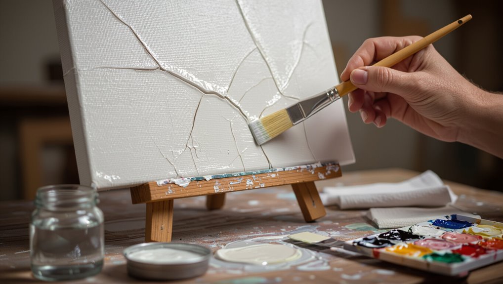 repairing cracked acrylic paint