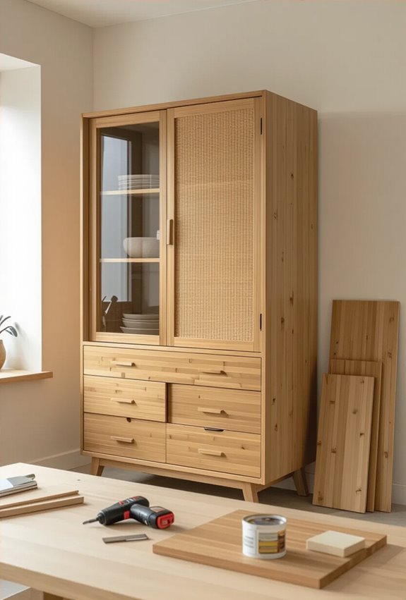replace glass with woven bamboo