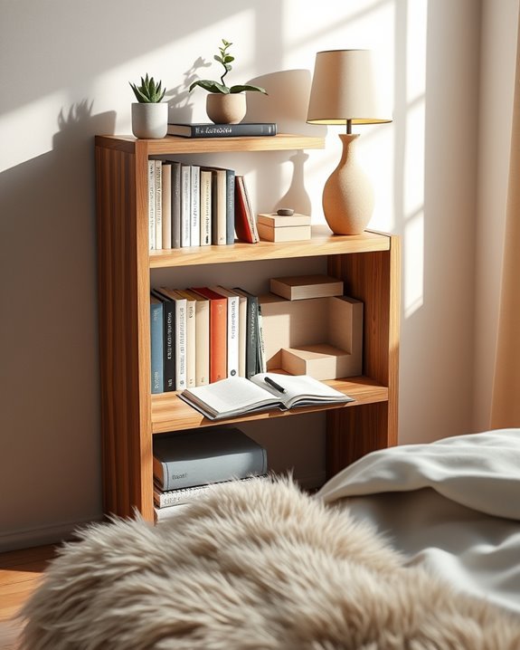 repurposed bookshelves for storage