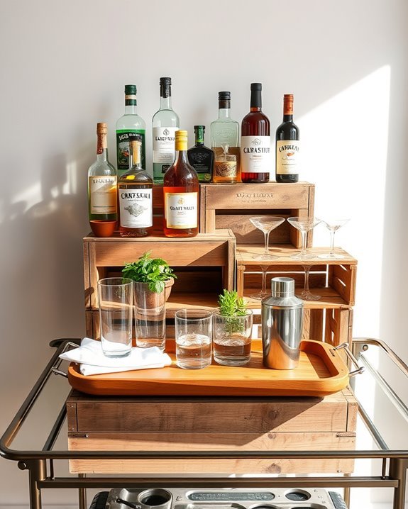 repurposed crates for storage