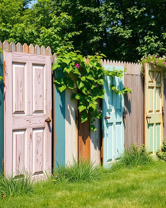 repurposed doors as fencing