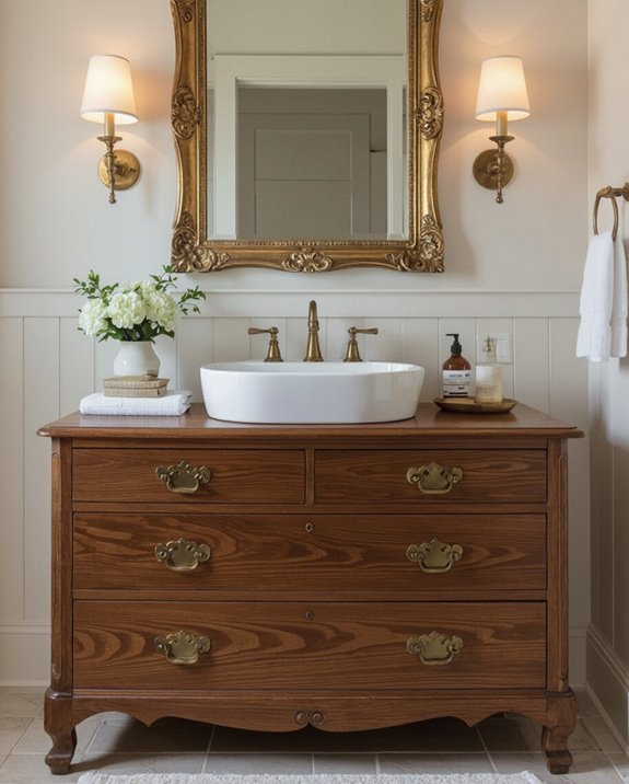 repurposed furniture for bathrooms