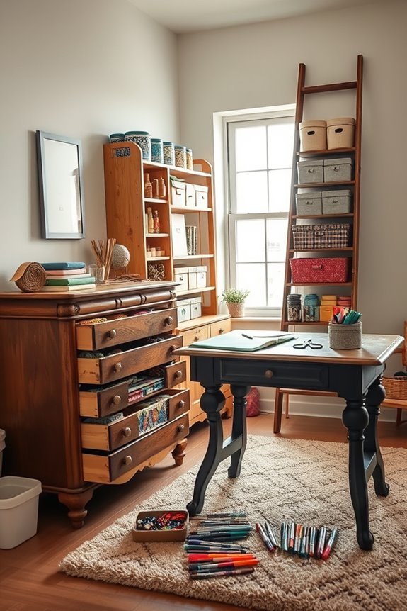 repurposed furniture for storage