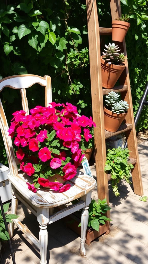 repurposed furniture garden planters