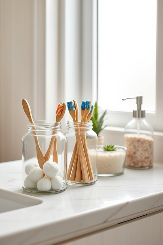 repurposed jars for organization