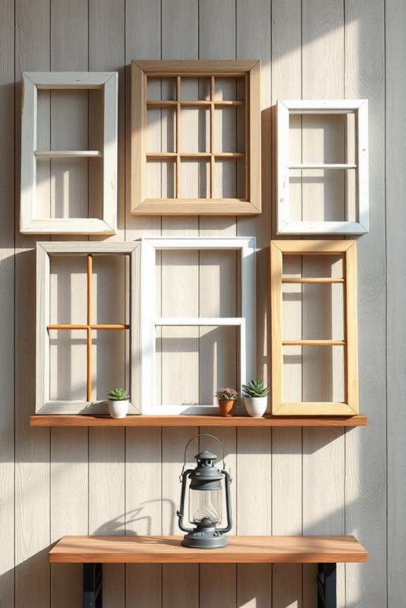 repurposed window frame decor
