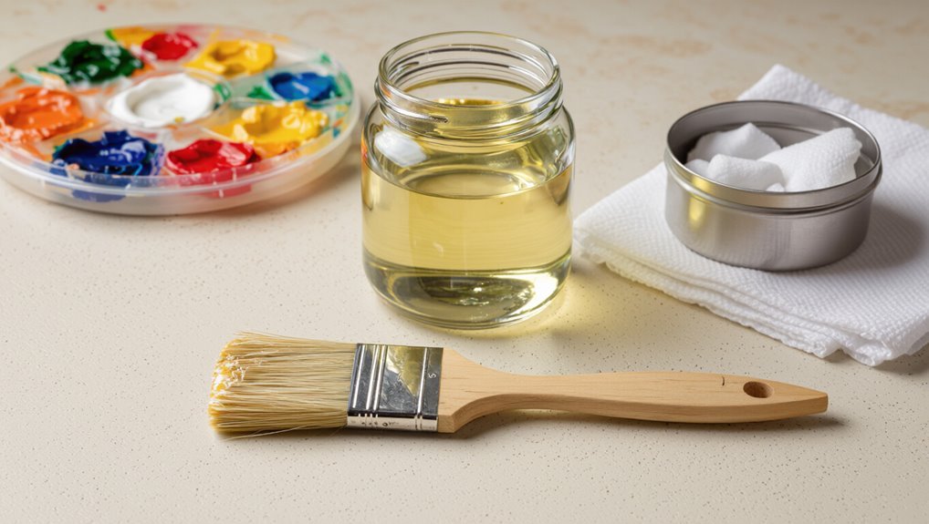 restore brushes with mineral spirits