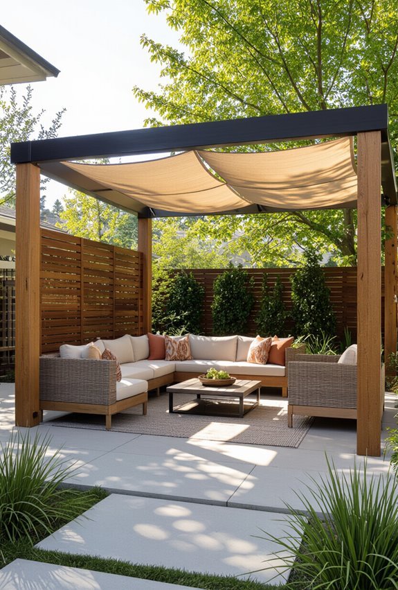 retractable canopy pergola shade