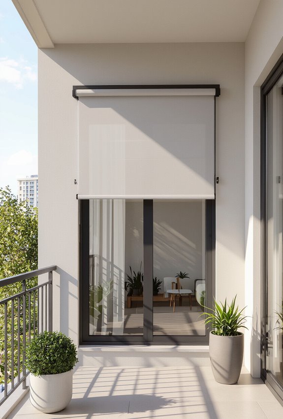 retractable light filtering sun awnings