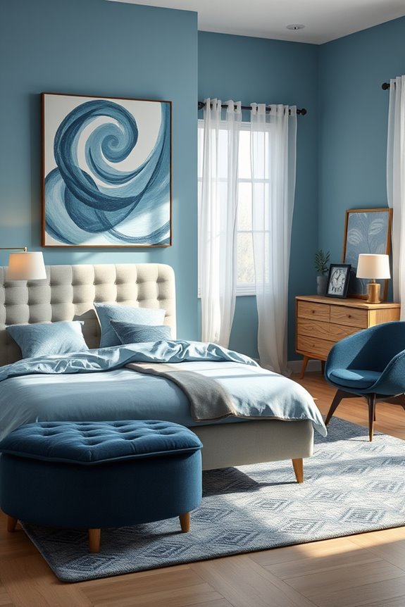 retro blue grey charm