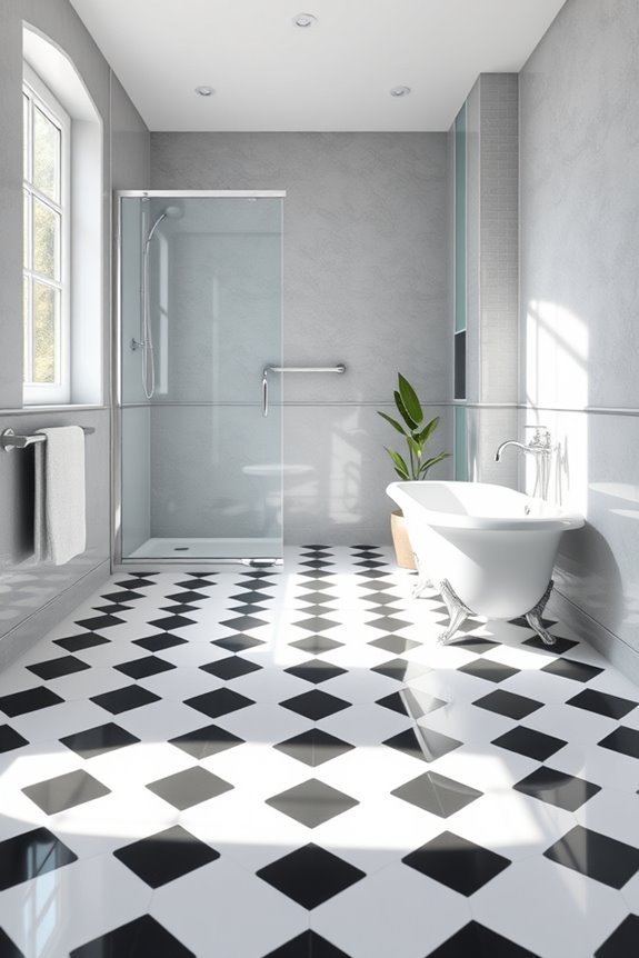 retro checkerboard bathroom design