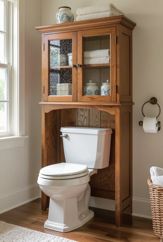 retro glass doored bathroom cabinets