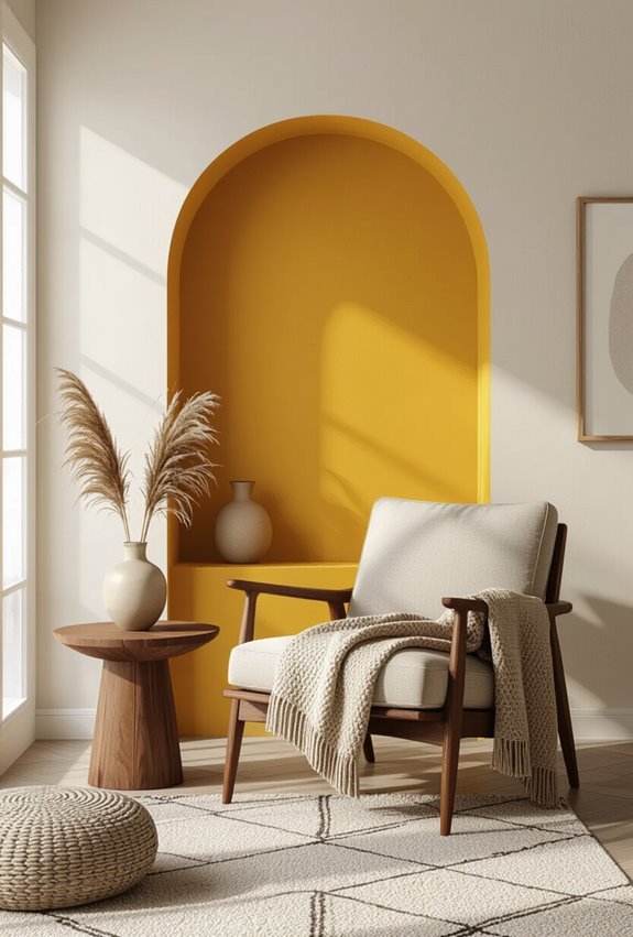 retro modern mustard accent warmth