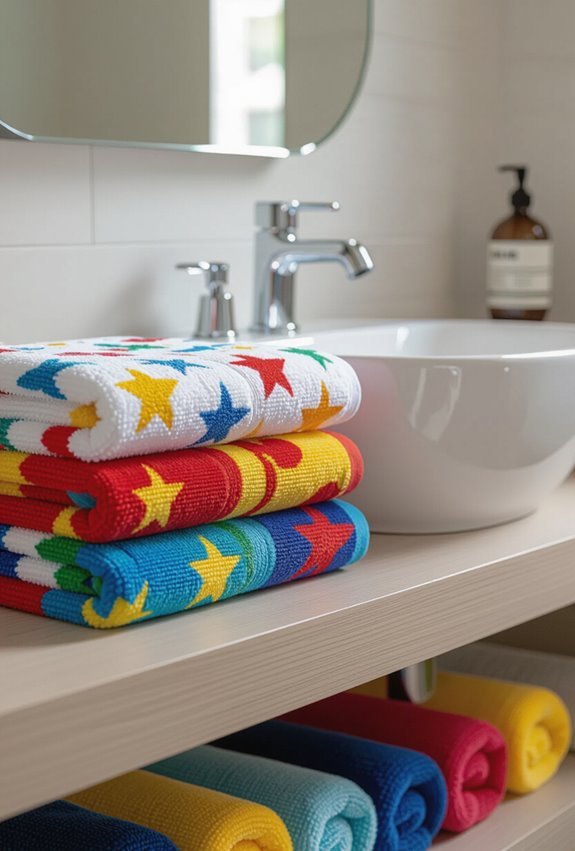 reversible dual color kids towels