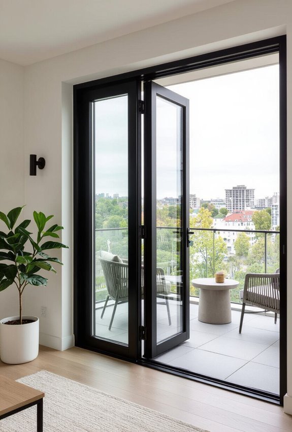 reversible inward outward balcony doors