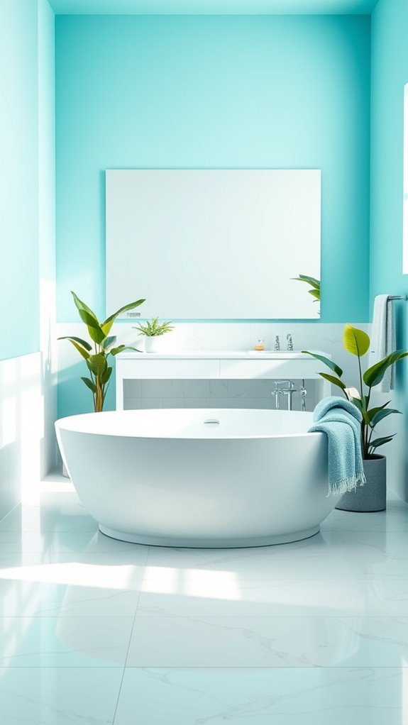 revitalizing aqua bathroom accents