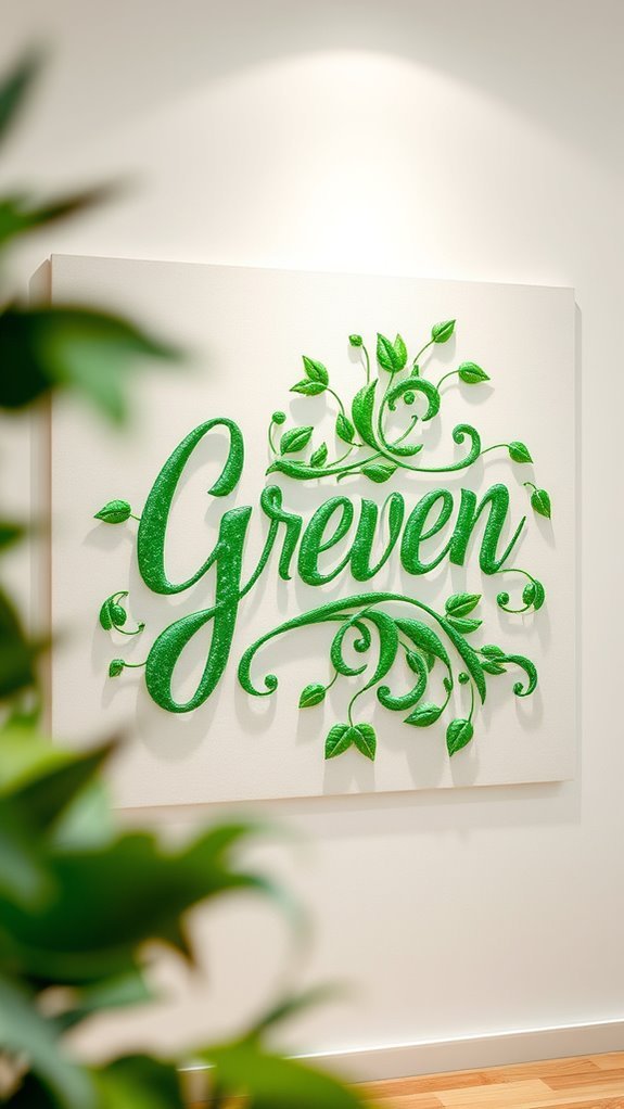 revitalizing green typography art