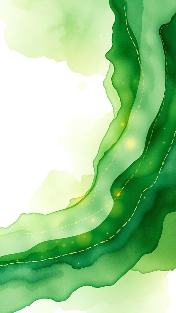 revitalizing green watercolor abstracts