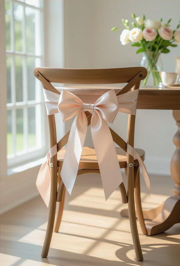 ribbon bowed festive chair d cor