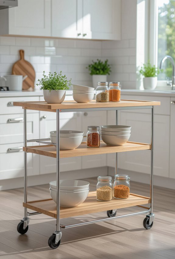 rolling cart for flexible storage
