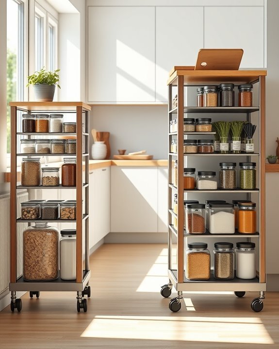 rolling carts for pantry organization