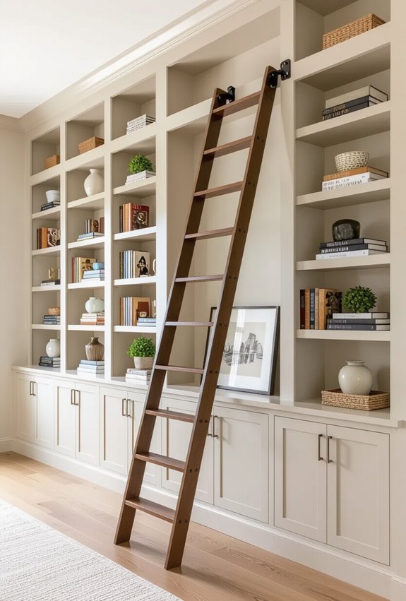 rolling ladder for tall shelves
