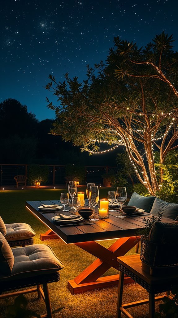 romantic candlelit dining area