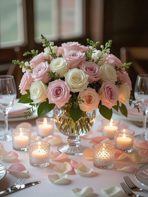 romantic floral candle accents