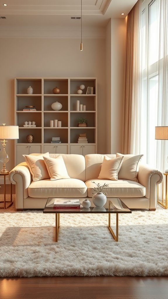 romantic ivory sofa ambiance