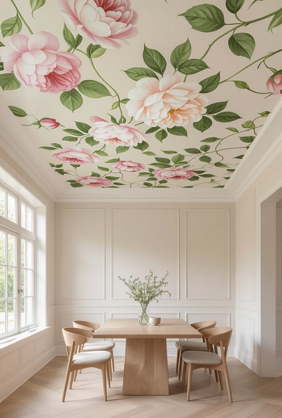 romantic vintage botanical ceiling