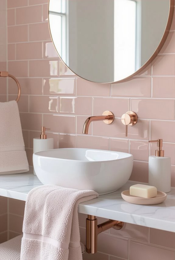 rose gold accents with restraint