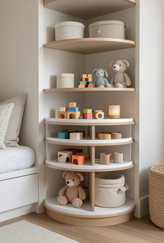 rotating corner carousel organizer