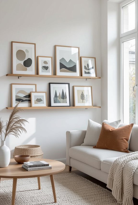 rotating framed art ledges