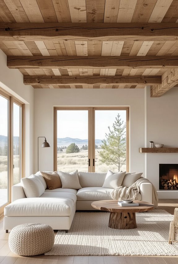 rough sawn textured wood ceilings