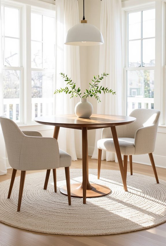rug defined cozy dining zone