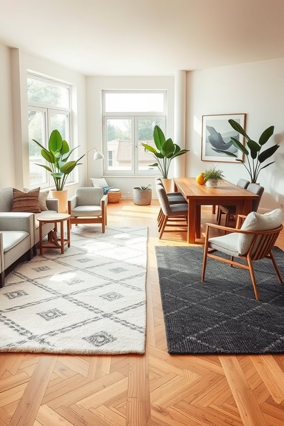 rug placement defines spaces