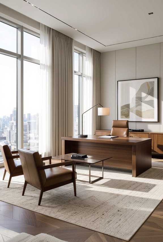 rugs define distinct office zones