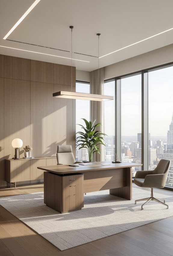 rugs define functional office zones