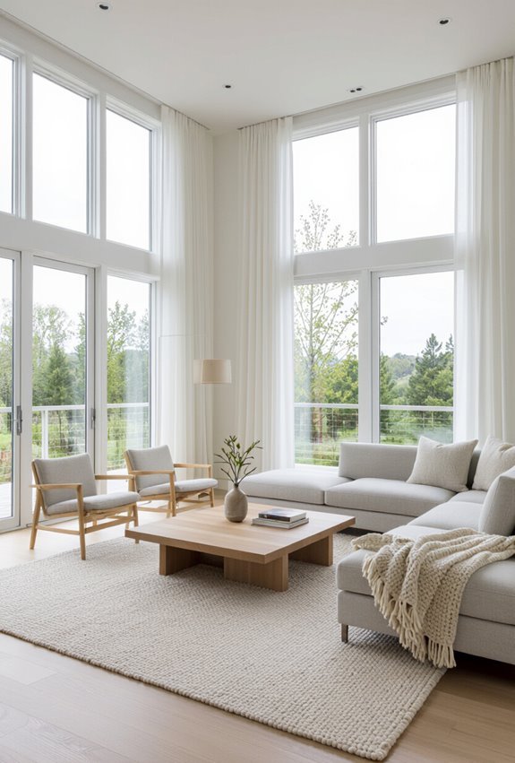rugs define functional room zones