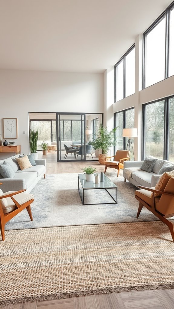 rugs define multifunctional spaces