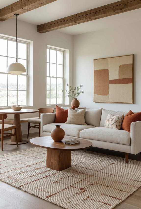 rugs define open plan zones