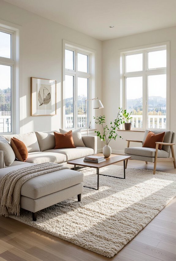 rugs define pathways and zones