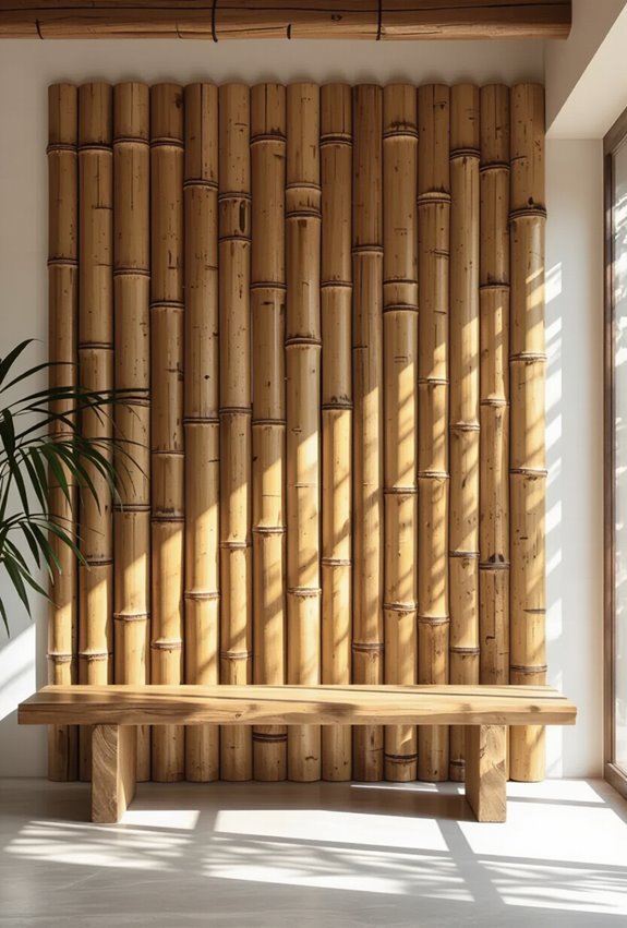 rustic bamboo log accent