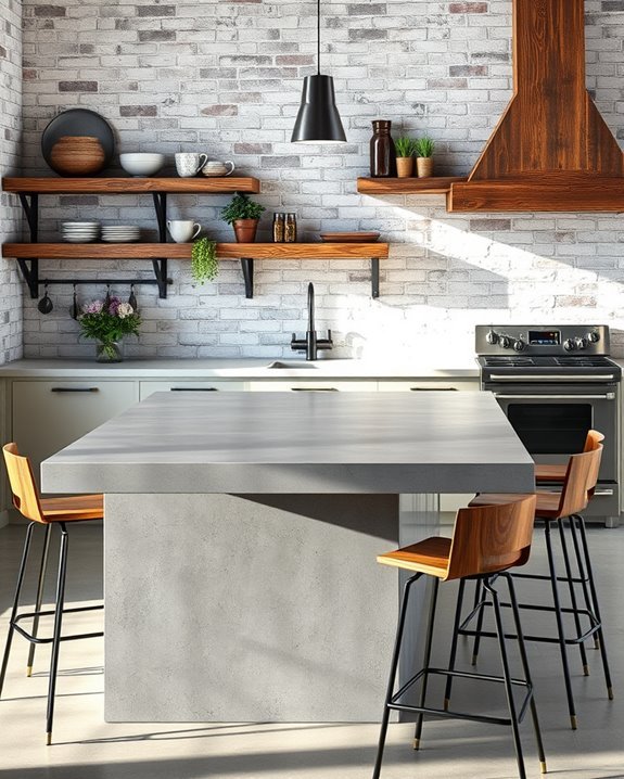 rustic beton kitchen accents