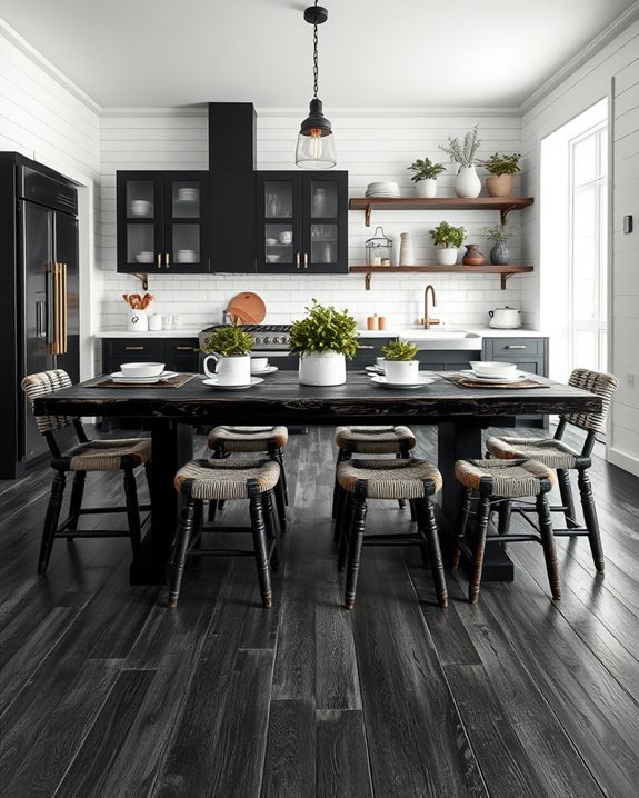 rustic black and white